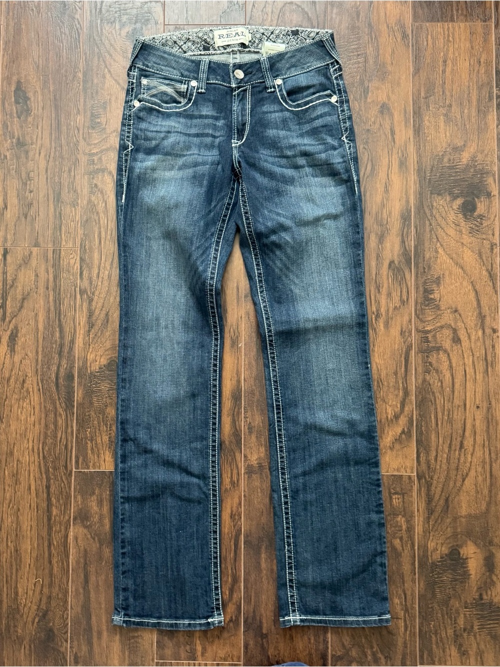Ariat R.E.A.L. Mid Rise Stretch Stackable Straight Leg Jeans Size 30 Long